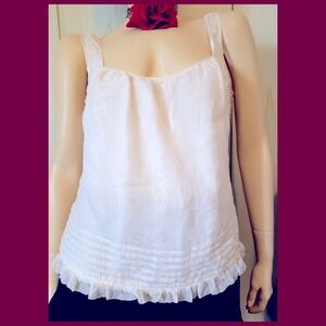 Vintage Lord & Taylor Antique White Silk Chiffon Camisole Top